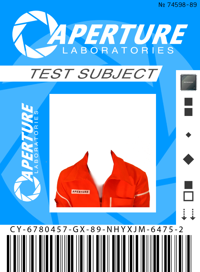 Hey Reddit I Present 'make Your Own Portal 2 Aperture - Aperture Science Portal 2 Id Card Clipart (700x950), Png Download