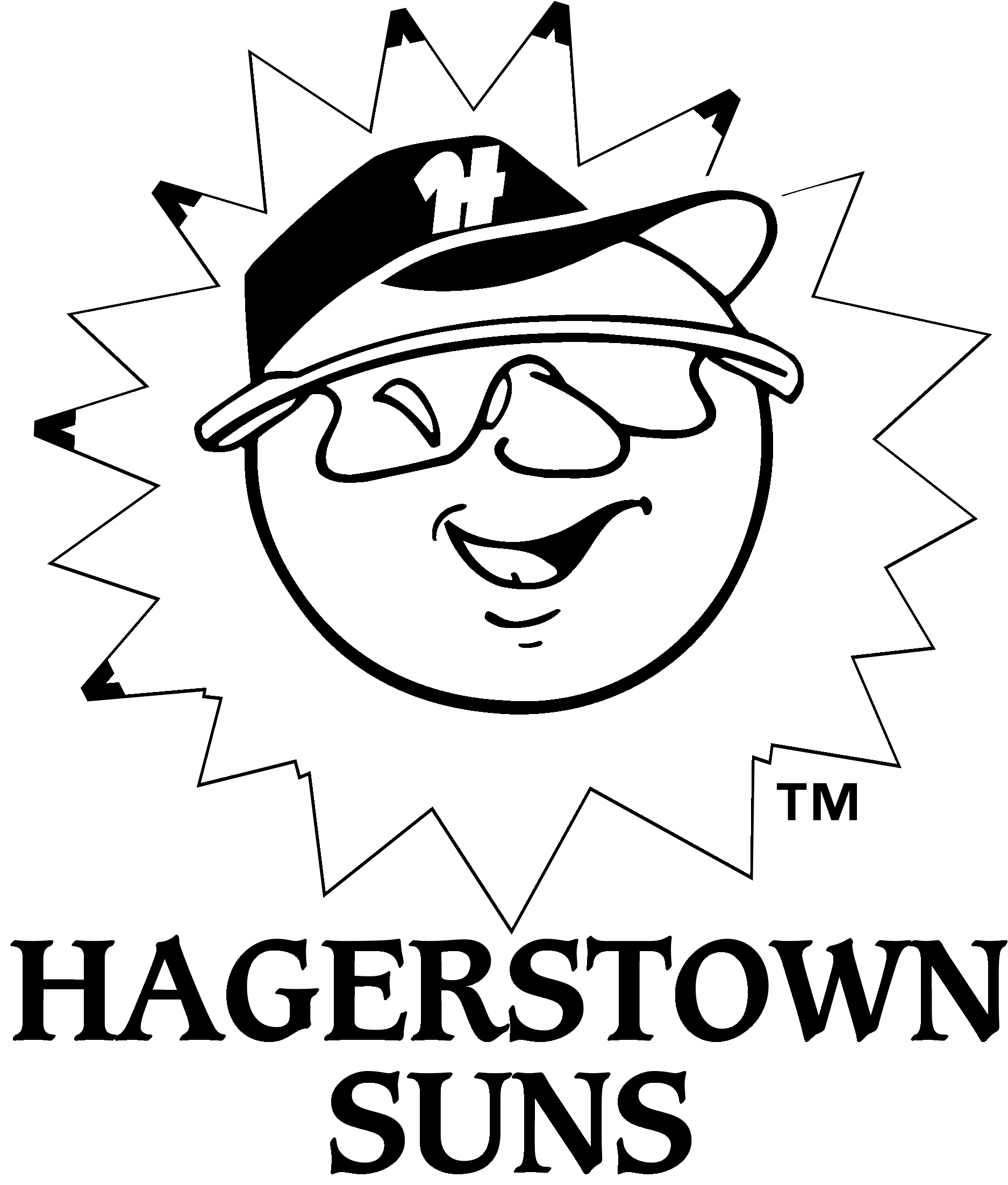 Hagerstown Suns Logo Black And White - Hagerstown Suns Clipart (2400x2400), Png Download