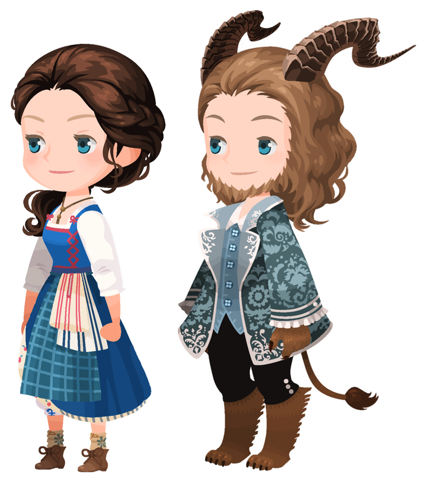 ・get Exclusive Belle And Beast Outfits Inspired By - Kingdom Hearts Union Cross Quests Clipart (892x993), Png Download