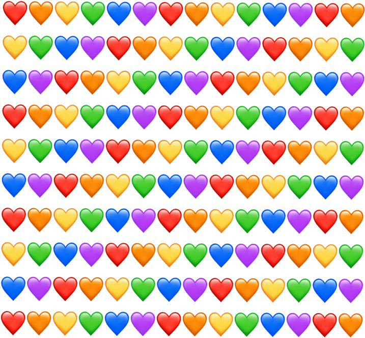 #emoji #emojis #hearts #rainbow #background #red #orange Clipart (1024x1024), Png Download