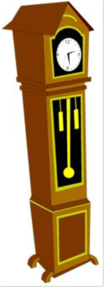 Grandfather Clock - Wood Clipart (420x1010), Png Download