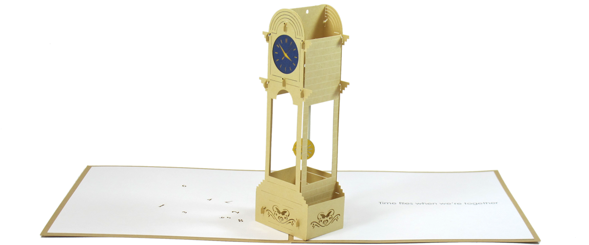 Grandfather Clock Love Pop Up Card Clipart (1280x720), Png Download