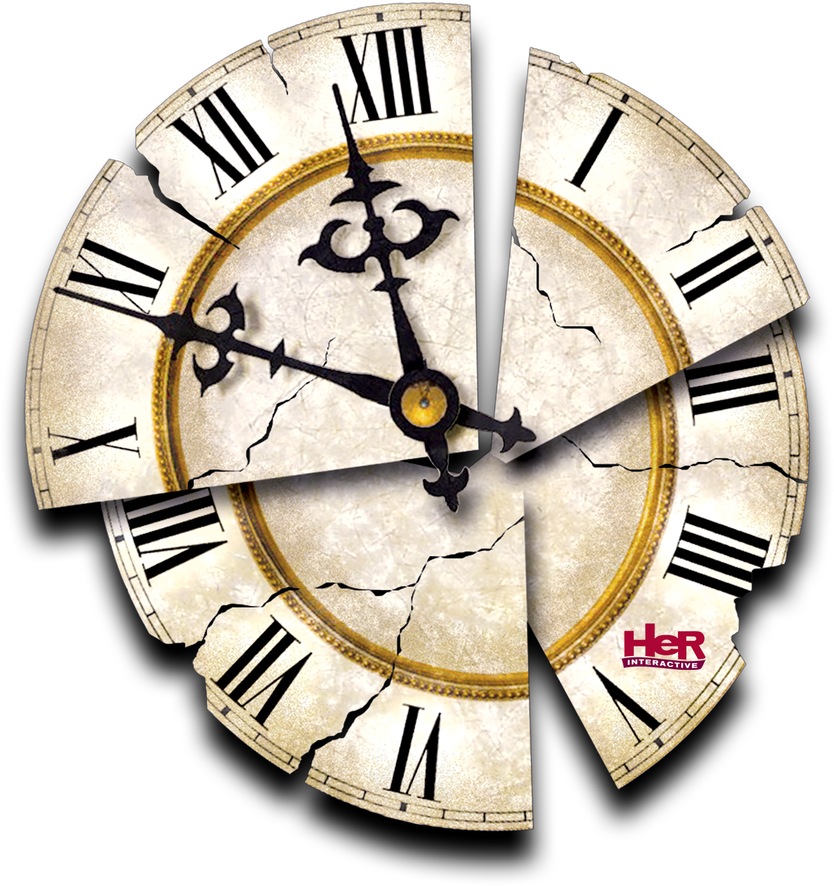 Svg Royalty Free Broken Clock Clipart - Png Download (1203x1279), Png Download