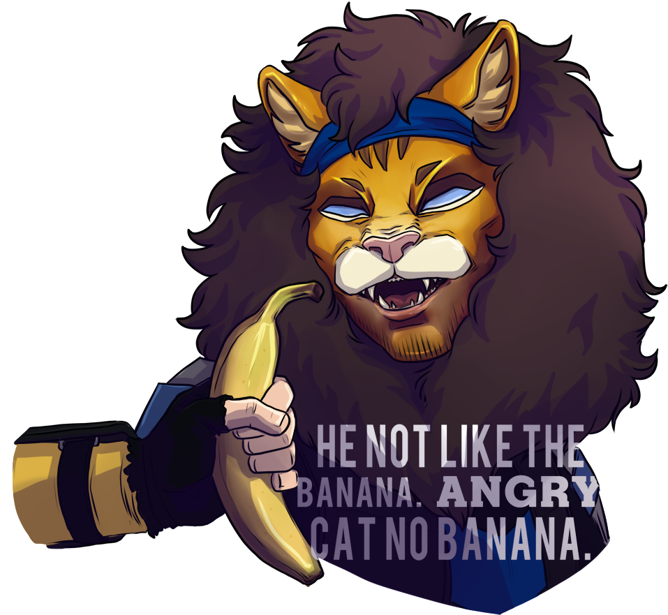 Angry Cat No Banana - Illustration Clipart (1000x1000), Png Download