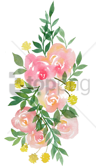 Free Png Transparent Watercolor Flowers Png Image With - Pink Watercolor Flowers Png Clipart (480x661), Png Download