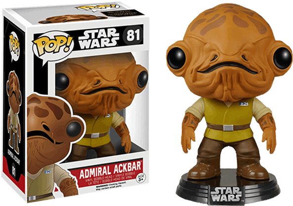 Admiral Ackbar Png - Admiral Ackbar Funko Pop Clipart (600x600), Png Download