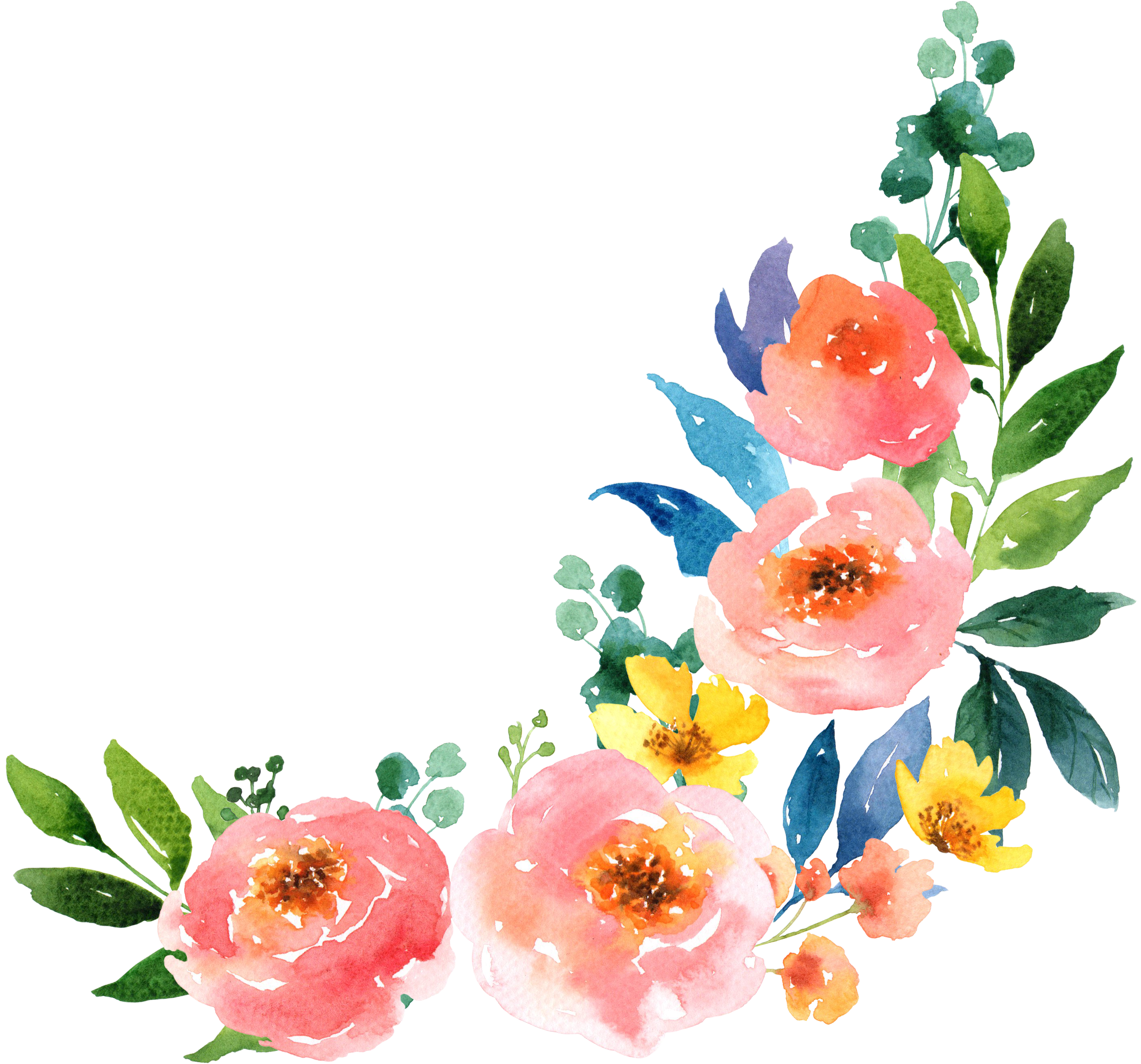 Paper Watercolour Flowers Watercolor Painting , Png - Watercolor Flower Painting Png Clipart (2826x2636), Png Download
