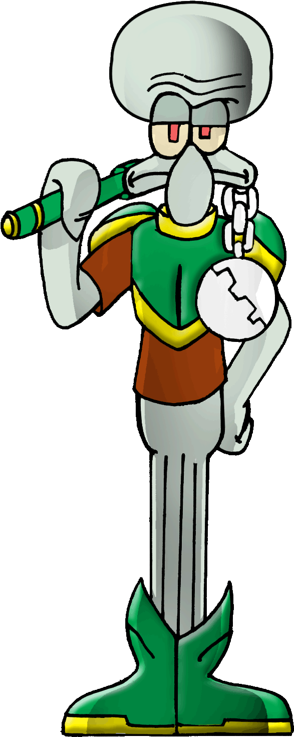 Squidward Tentacles - Cartoon Clipart (858x1700), Png Download