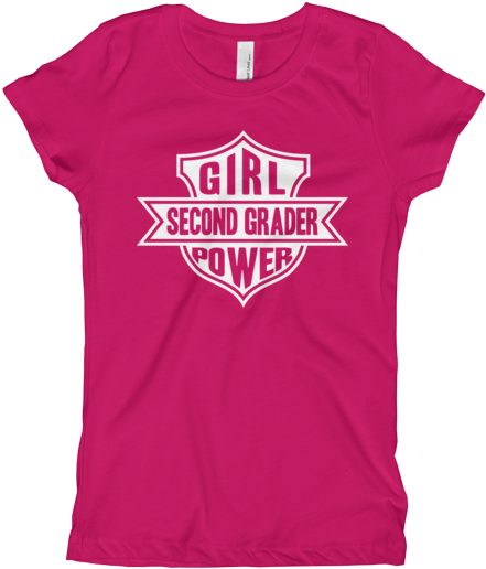 Second Grader Girl Power Girl's Tee Shirt - T-shirt Clipart (600x600), Png Download