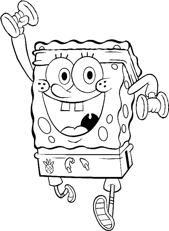 Free Coloring Pages Spongebob - Coloring Pages Weight Lifting Clipart (583x781), Png Download