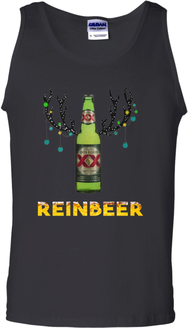 Dos Equis Reinbeer Christmas T-shirt - Beer Bottle Clipart (656x1141), Png Download
