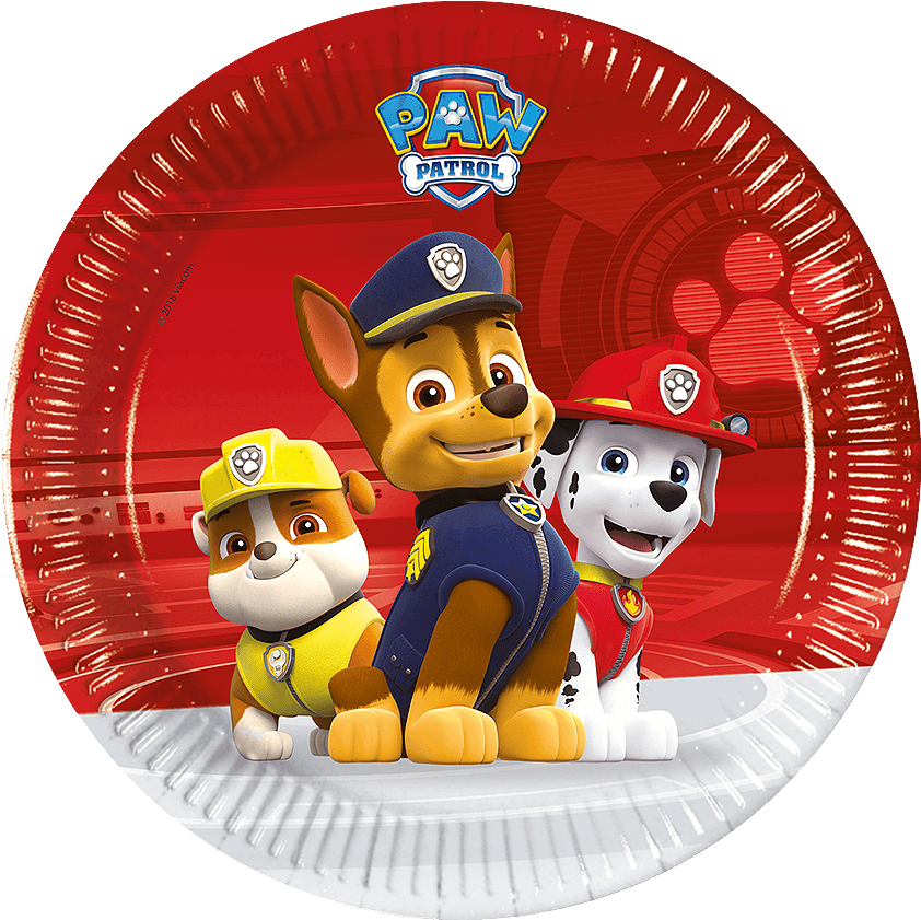 Paw Patrol Paper Plates Small - Paw Patrol Doğum Günü Süsleri Clipart (842x841), Png Download