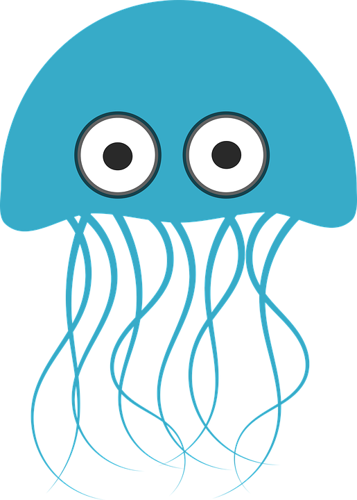 Jelly Fish Cartoon Clipart (515x720), Png Download