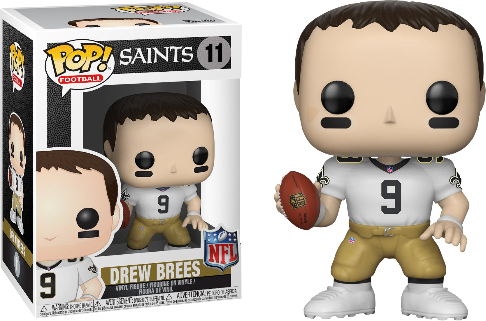 Nfl - Drew Brees Funko Pop Clipart (1667x1102), Png Download