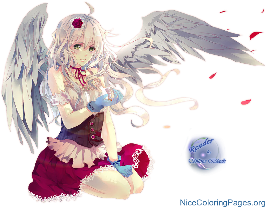 Anime Angel Png Clipart (878x669), Png Download