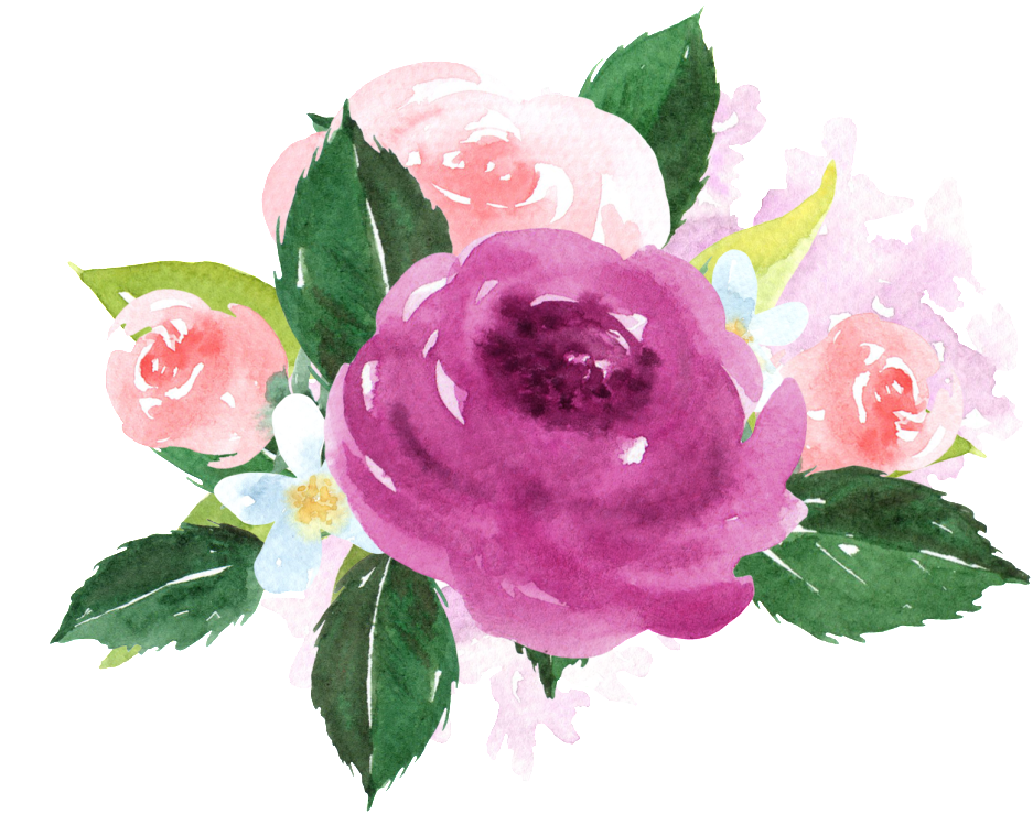 Hand Painted Purple Watercolor Flower Png Transparent - Garden Roses Clipart (937x759), Png Download
