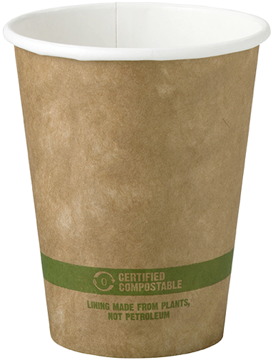 8 Oz Kraft Paper Cups - Paper Coffee Cup Png Clipart (500x630), Png Download