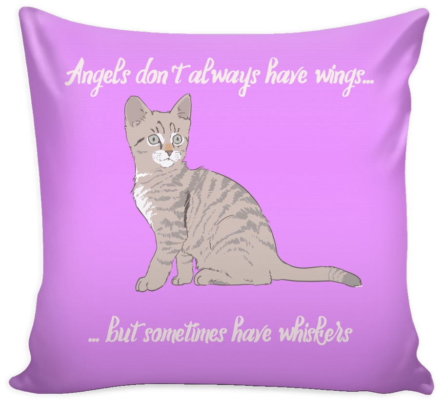 Angels Have Whiskers Pillow - Fear Has 2 Meanings Clipart (1024x1024), Png Download