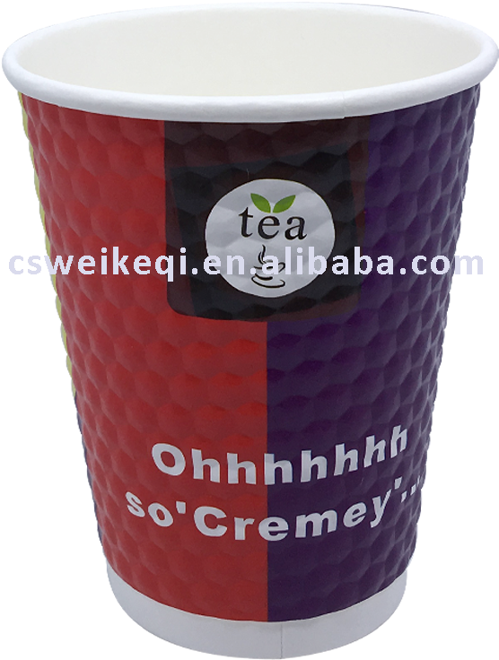 Hot Insulated Double Wall Ripple Paper Coffee Cup, - Cup Clipart (950x950), Png Download