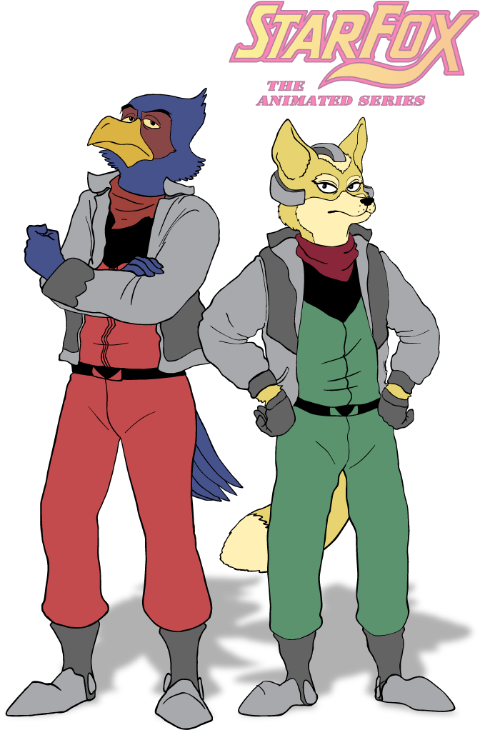 Fox Mccloud And Falco Lombardi From Star Fox - Fox Mccloud A Fox In Space Clipart (753x1031), Png Download