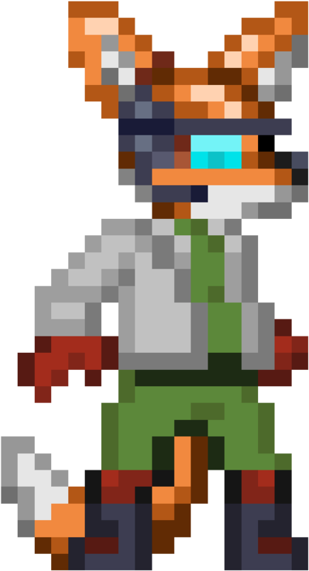 Starbound Custom Character Fox Mccloud By Gabeexists-da7z4mo - Starbound Starfox Clipart (436x806), Png Download