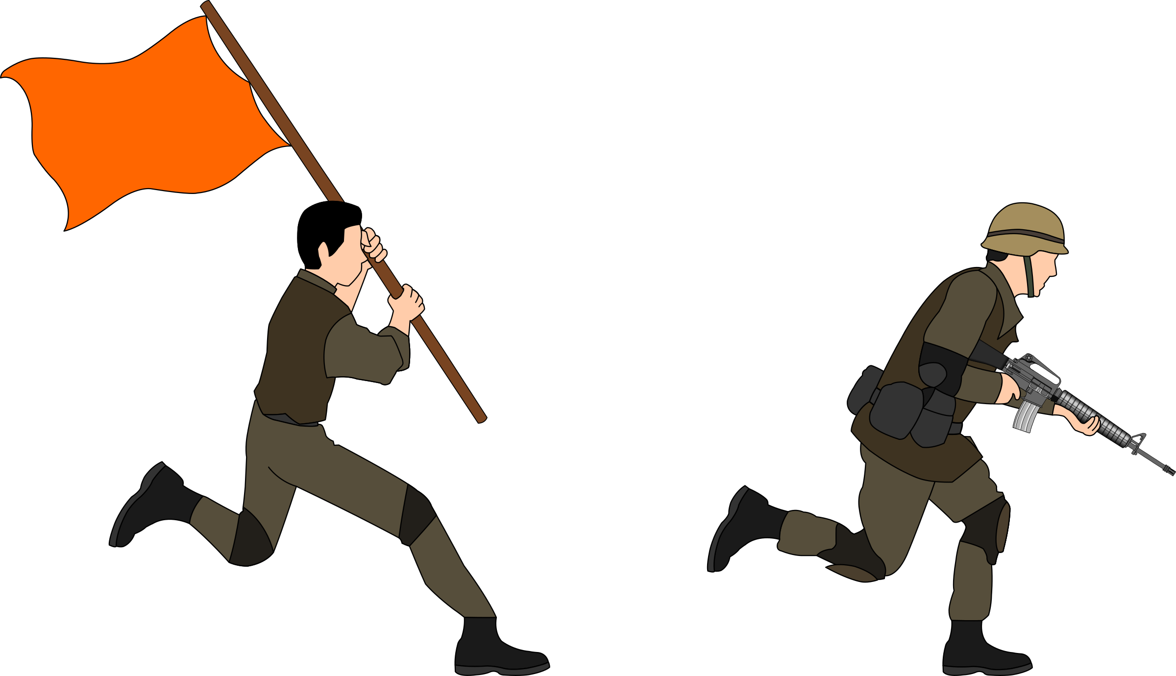 Png Royalty Free Stock Soldiers Charging Big Image - Charging Soldier Clipart (2400x1380), Png Download