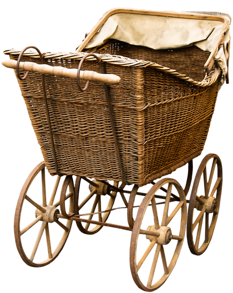 Baby Carriage, Old, Nostalgia, Png, Isolated - Old Baby Carriage Clipart (589x720), Png Download