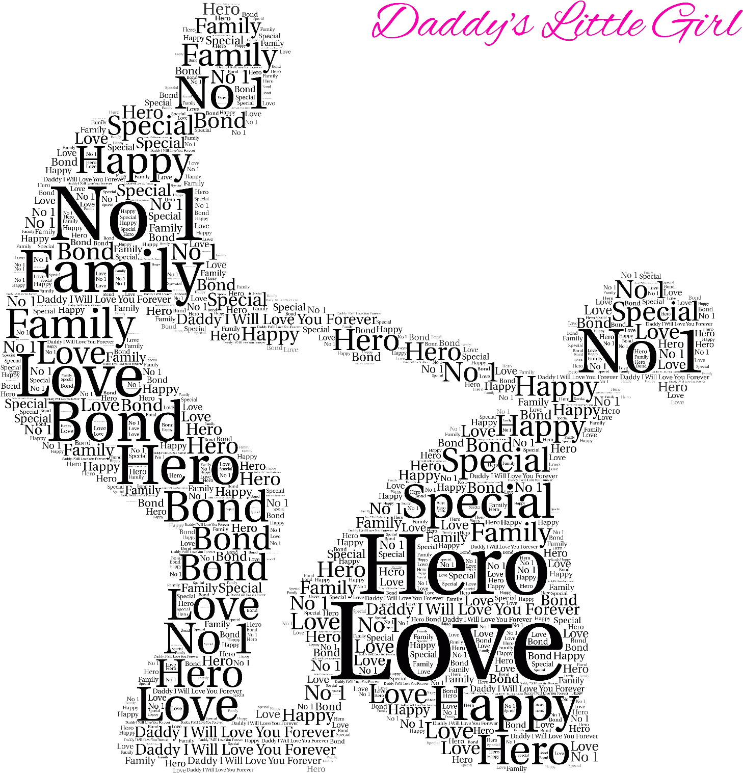 Personalised Fathers Day Word Art Print Gift Daddy Clipart (1534x1600), Png Download