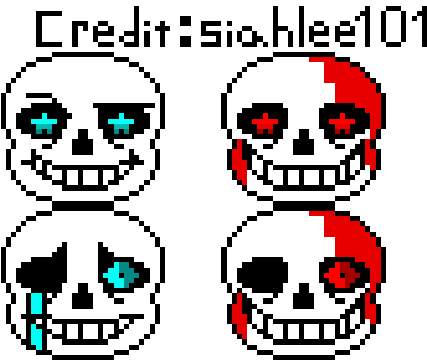 Underswap Sans And Murder Swap Sans Head - Underfell Sans Pixel Art Clipart (830x710), Png Download