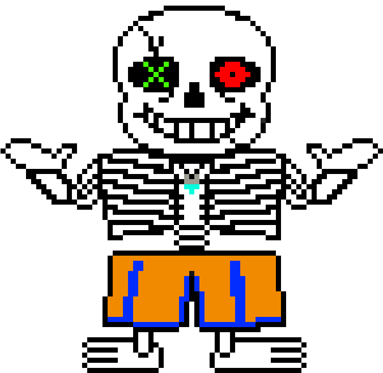 Prisoner Mixtale Sans - Undertale Sans Colored Sprite Clipart (751x731), Png Download