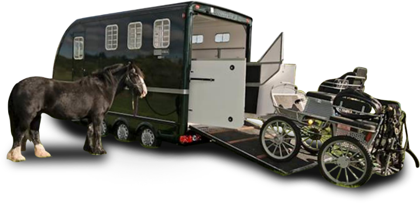 Carriage Treka Exterior - Horse Carrier Concept Art Clipart (829x552), Png Download