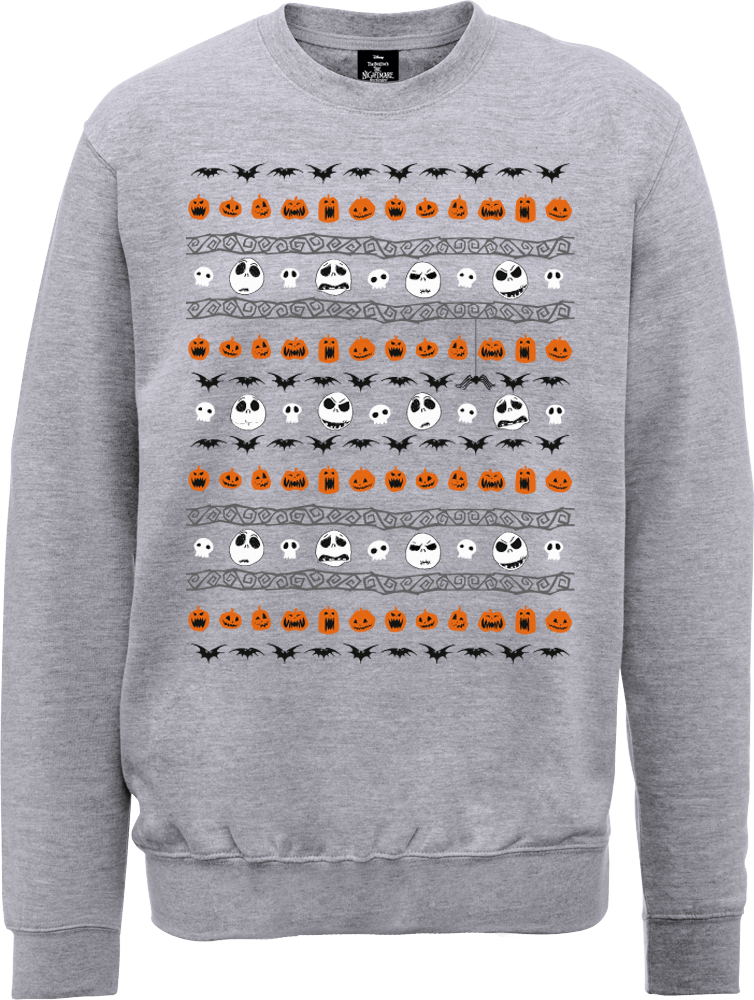 The Nightmare Before Christmas Jack Pumpkin Faces Grey - Star Wars Christmas Tree Sweatshirt Clipart (754x1000), Png Download
