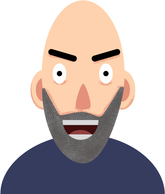 File - Bald Man - Svg - Cartoon Clipart (768x768), Png Download
