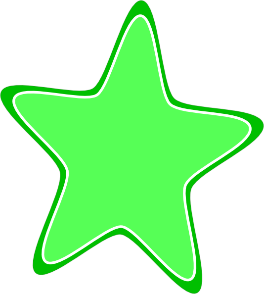 Rounded Star Png - Green Star Clip Art Png Transparent Png (534x594), Png Download