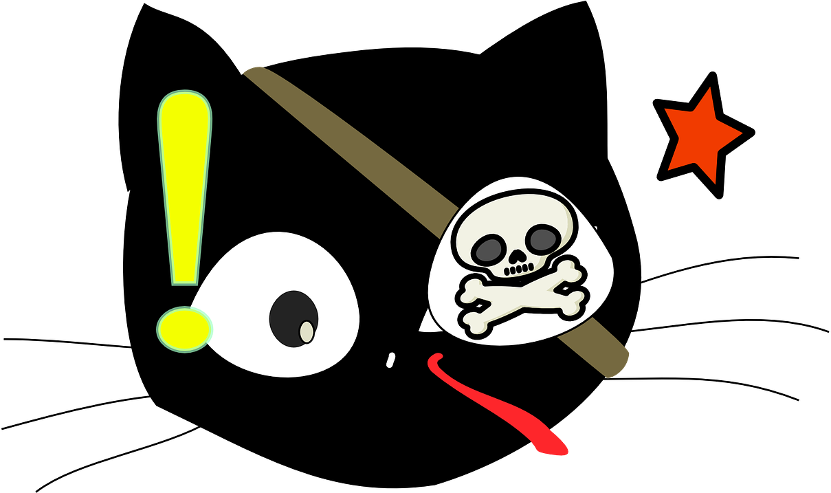 Cat Pirate Costume Clipart (1280x716), Png Download