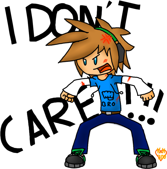 Happy Wheels Pewds Doesn't Care Image Gallery For - Cartoon Clipart (649x658), Png Download