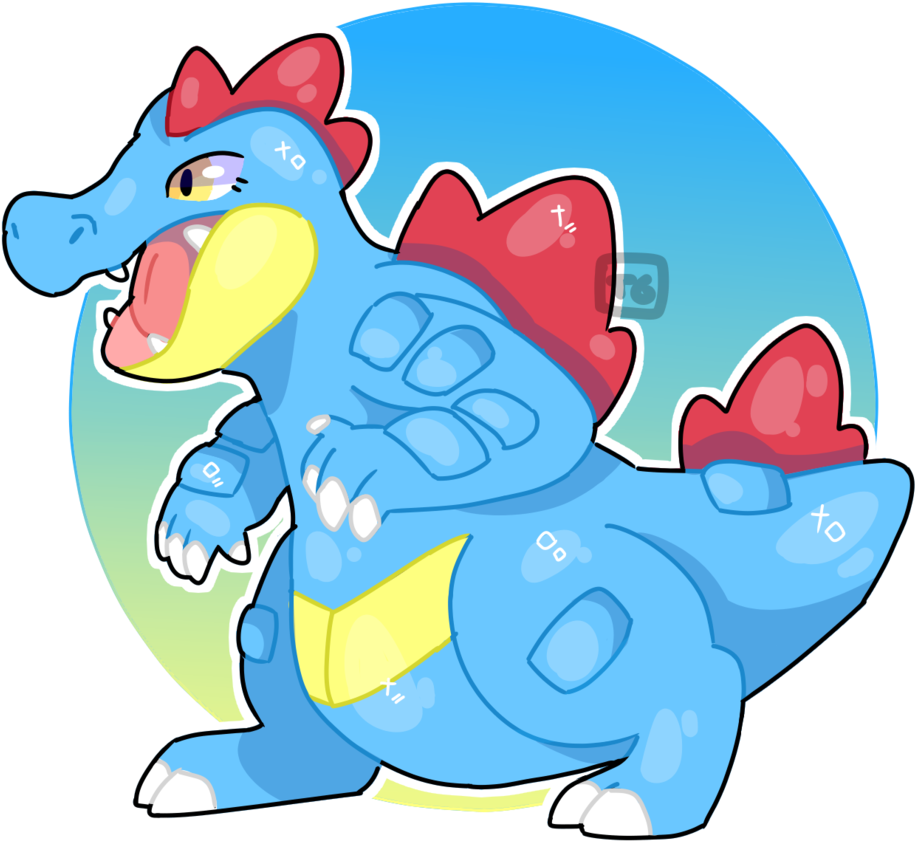 Feraligatr - Cartoon Clipart (960x960), Png Download