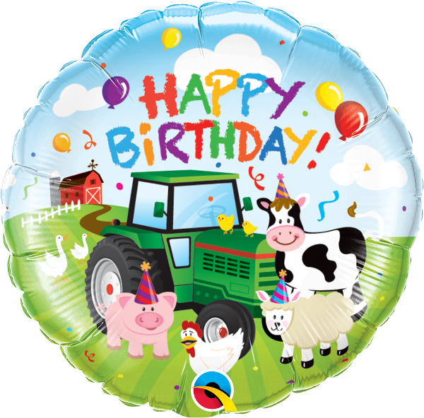Happy Birthday Barnyard 18" Foil Balloon Clipart (600x592), Png Download