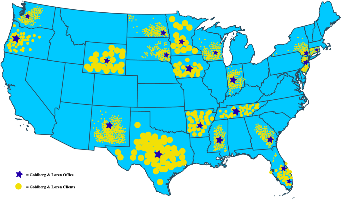 Goldberg And Loren Personal Injury Attorneys Map Of - Grand Coulee Dam On Map Clipart (1200x704), Png Download