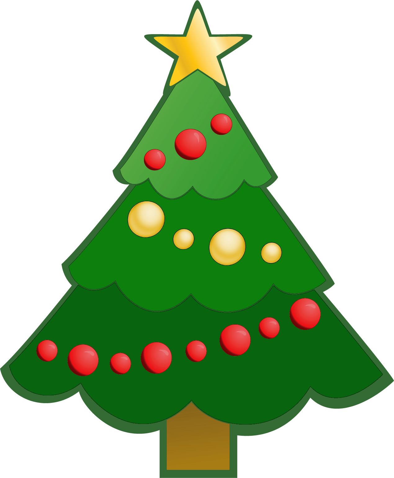 Easy Christmas Clipart At Getdrawings - Christmas Tree Svg Free - Png Download (1270x1539), Png Download