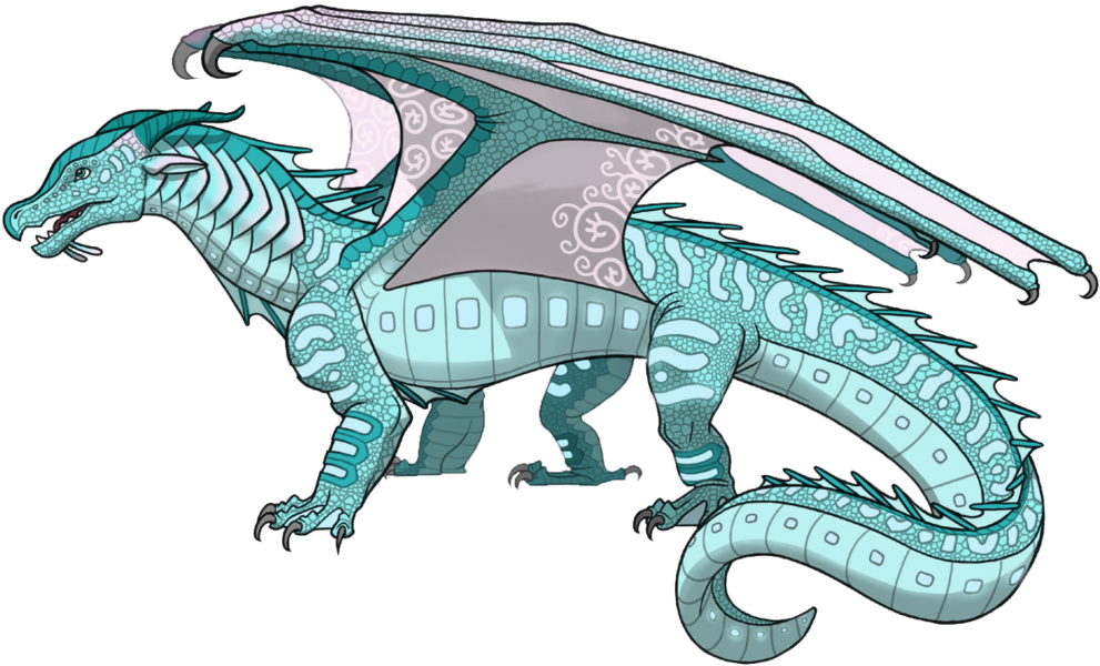 Animus Dragons - Wings Of Fire Seawing Turtle Clipart (1000x606), Png Download