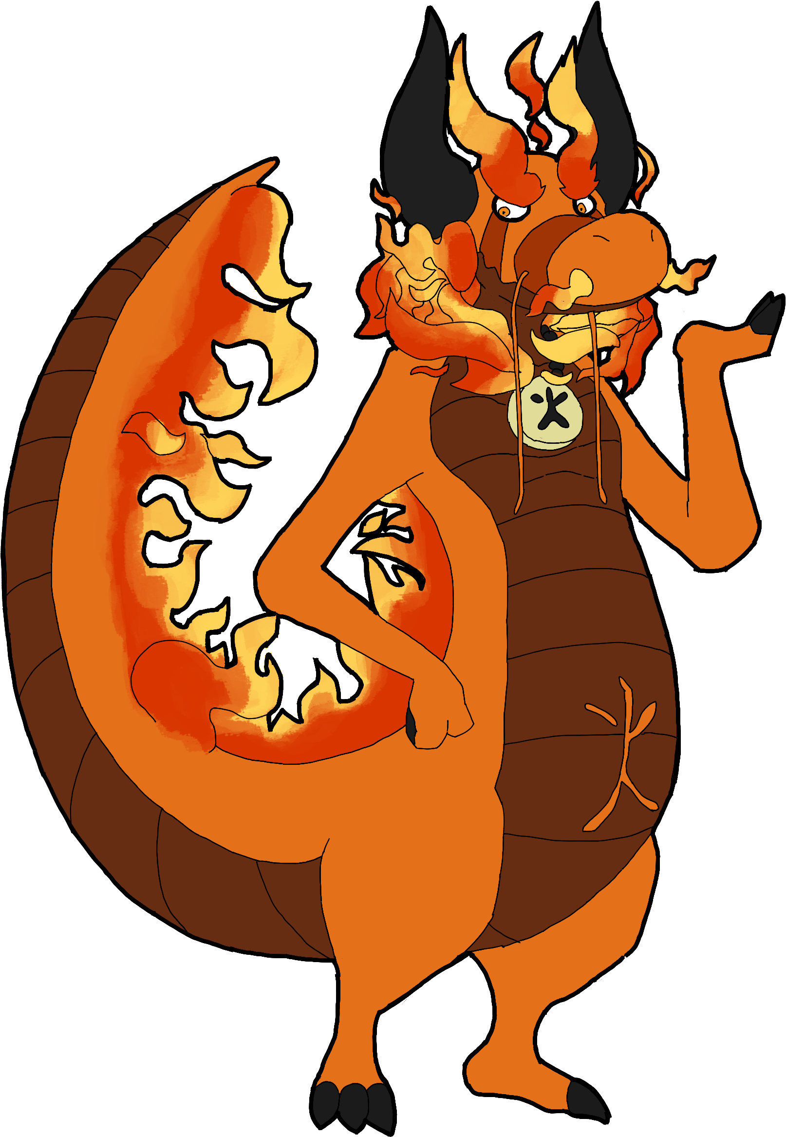 Fire Dragon God V2 Clipart (1614x2334), Png Download