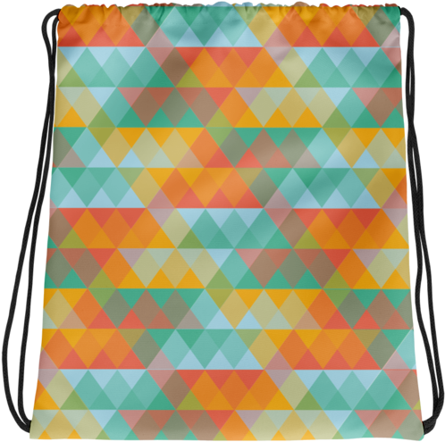 Multi Colored Abstract Triangle Geometric Pattern Drawstring - Bag Clipart (600x600), Png Download