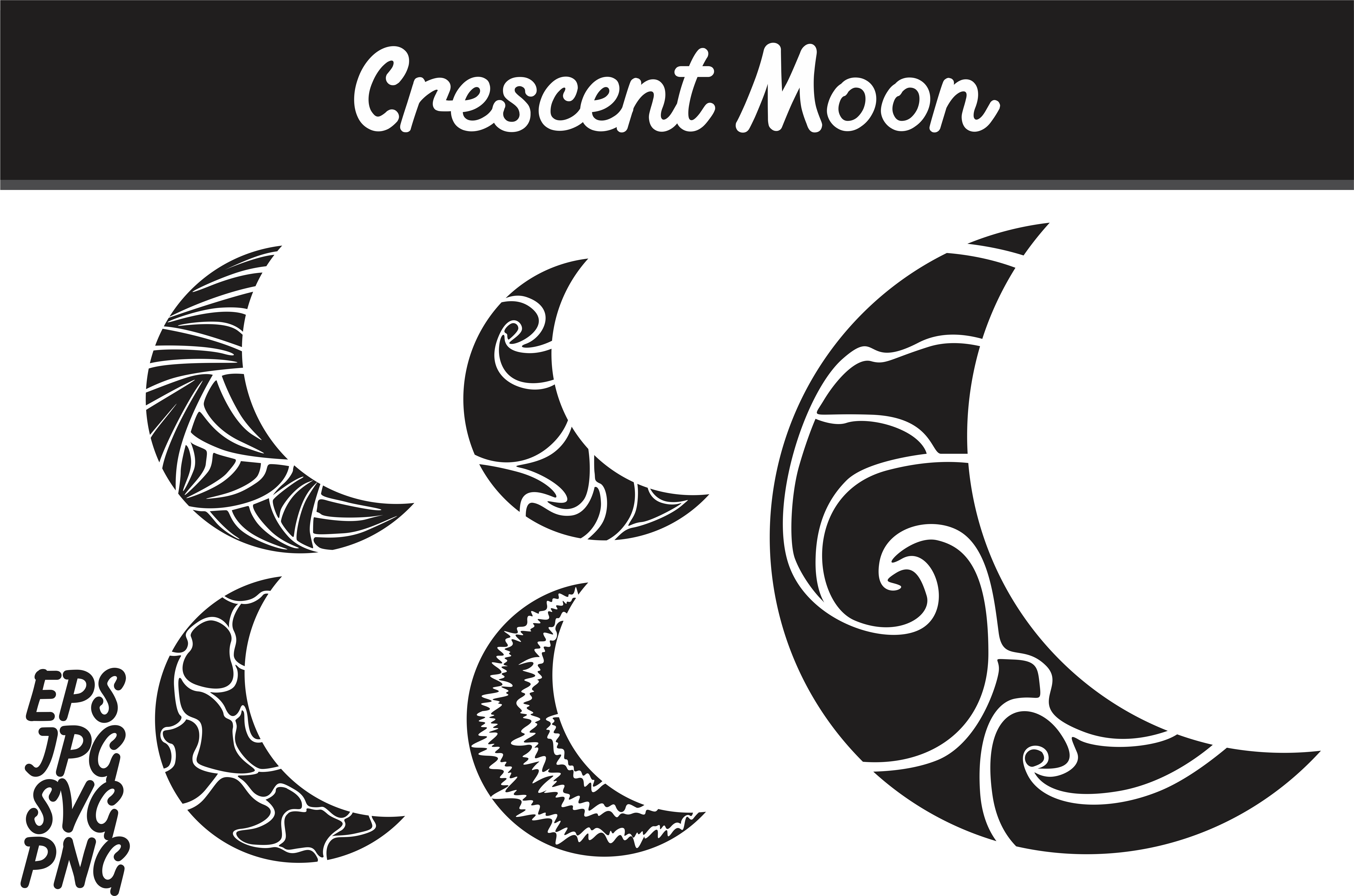 Crescent Moon Set Svg Vector Image Bunlde Graphic By - Batik Mega Mendung Vector Png Clipart (7514x5000), Png Download