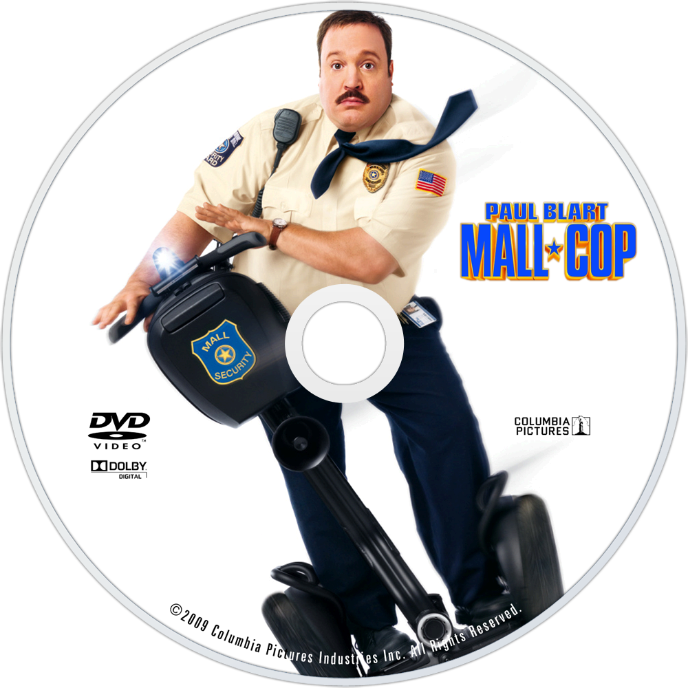 Mall Cop Dvd Disc Image - Paul Blart Mall Cop 2009 Movie Poster Clipart (1000x1000), Png Download