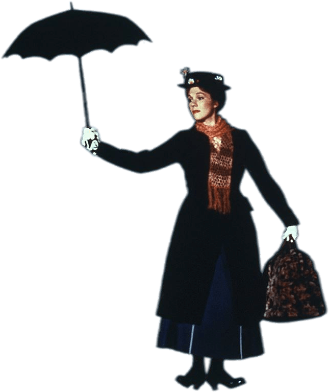 At The Movies - Julie Andrews Mary Poppins Umbrella Clipart (1140x797), Png Download