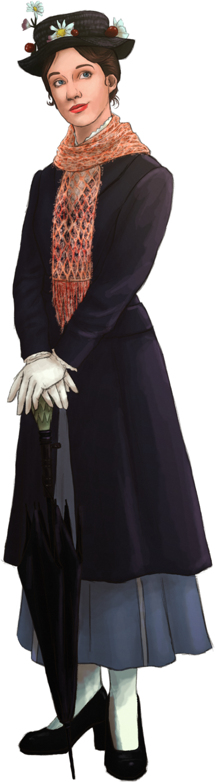 Mary Poppins Png - Mary Poppins Returns Costume Clipart (1280x1811), Png Download