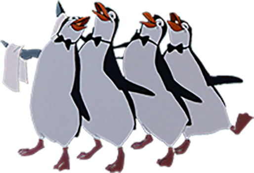 27 August - Mary Poppins Cartoon Penguins Singing Clipart (701x497), Png Download