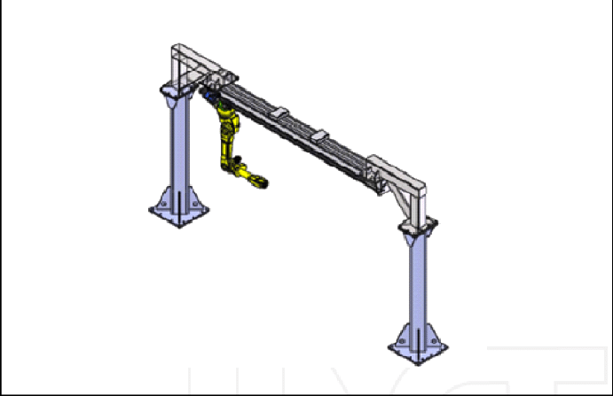An Example Robot Configuration Where A Robot Arm Is - Robot Arm On Linear Rail Clipart (691x447), Png Download