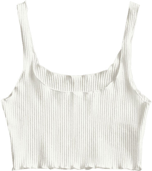 Ribbed Fitted Crop Tank Top White - Active Tank Clipart (525x700), Png Download